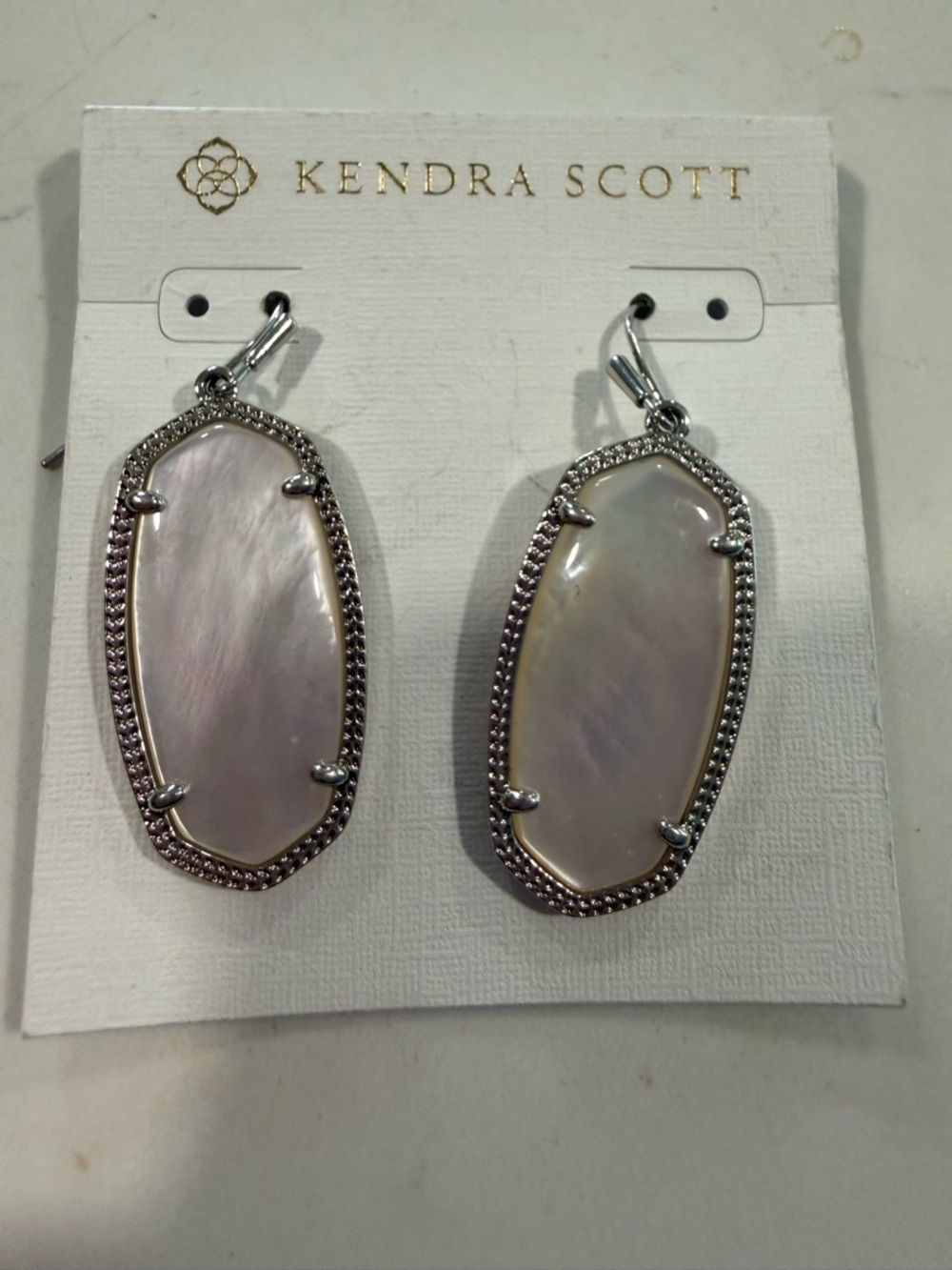 Kendra Scott Iridescent Pearl Drop Earrings - Silver Tone